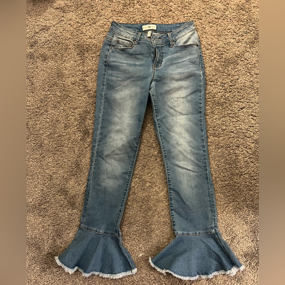 Light washBlack Daisy Flare Jean